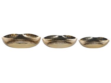 Lot de 3 boîtes à bibelots UJUNG Métal Doré