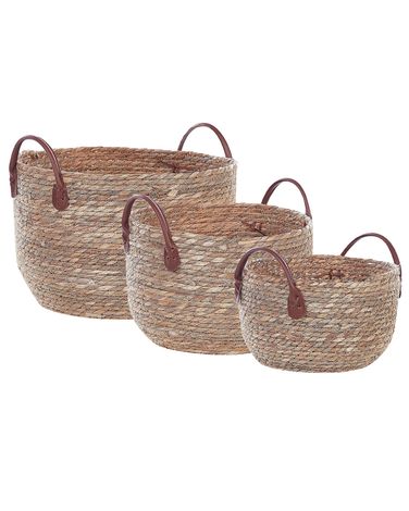 Set van 3 manden SAYJAR Zeegras Natuurlijk