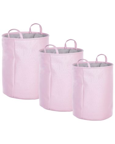Set van 3 manden ARCHA Katoen Roze