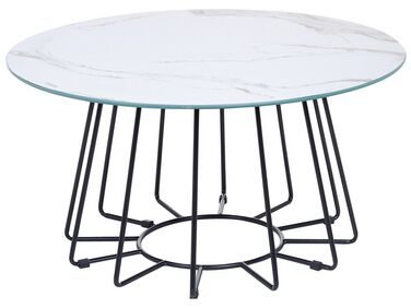 Salontafel BERNIE Veiligheidsglas Wit marmer