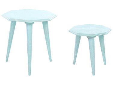 Lot de 2 tables d'appoint KANRI Bleu clair