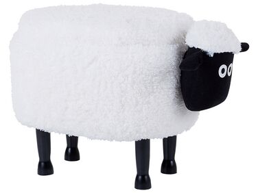 Tabouret de rangement animal SHEEP Tissu Blanc Mouton