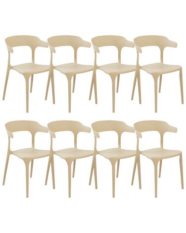 Lot de 8 chaises de salle à manger GUBBIO Beige sable