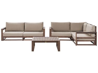 Ensemble de salon de jardin avec table 4 places TIMOR Bois d'acacia certifié Marron foncé