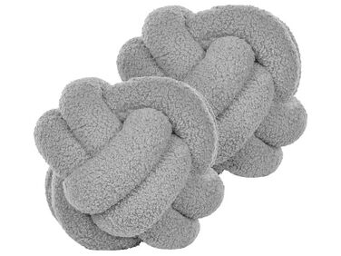 Set van 2 sierkussens MALNI Bouclé 19 x 19 cm Grijs effen