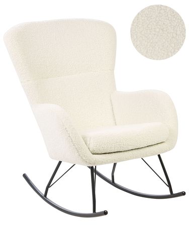 Schommelstoel ANASET Bouclé Lichtbeige