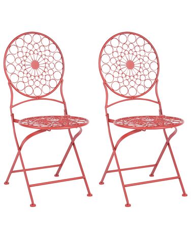 Lot de 2 chaises de jardin SCARIO Métal Rouge