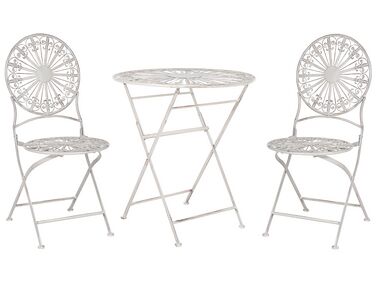 Bistro Set Folding SCAFA Metal White