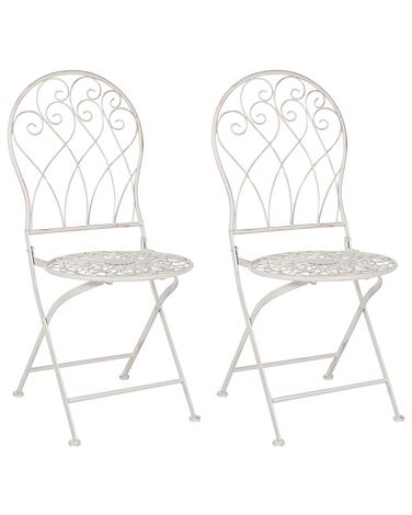 Lot de 2 chaises de jardin STIFFE Métal Blanc