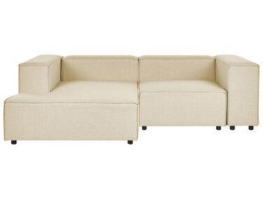 Modulaire hoekbank 2-zits APRICA Kunstlinnen Beige rechtszijdig