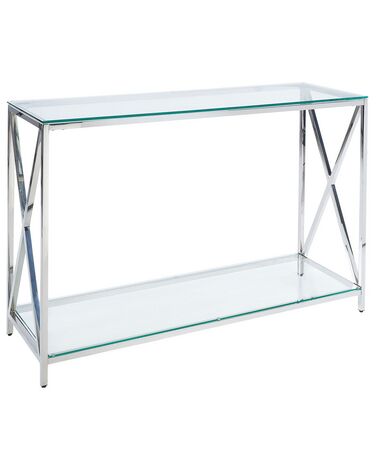 Console Table AUDET Tempered Glass Silver