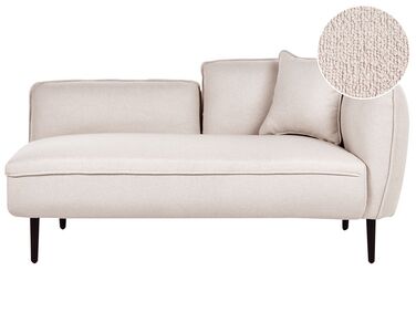 Chaise longue côté droit CHEVANNES Bouclé Beige clair