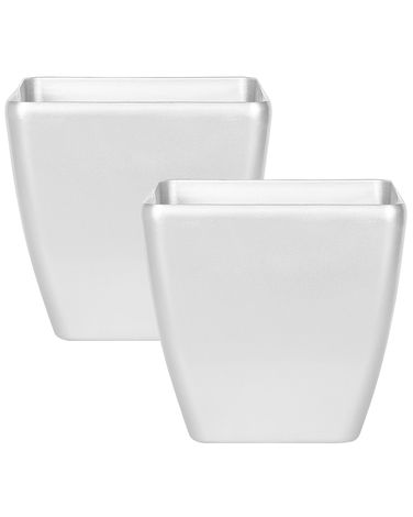 Lot de 2 pots de fleurs ASTRAS 50 cm Argenté