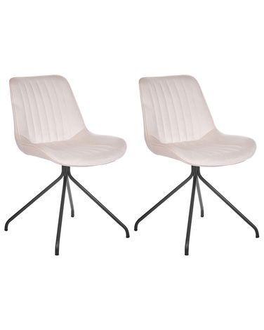 Lot de 2 chaises de salle à manger NAVASOTA Velours Beige