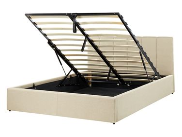 Lit ottoman Tissu DREUX 140 x 200 cm Beige