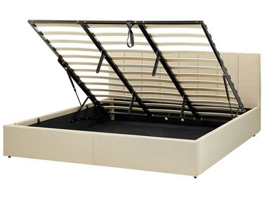 Lit ottoman Tissu DREUX 180 x 200 cm Beige