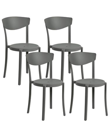 Lot de 4 chaises de jardin VIESTE Gris foncé