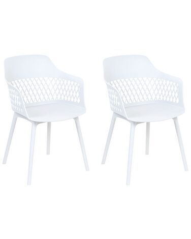 Lot de 2 chaises de salle à manger ALMIRA Blanc