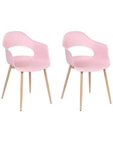 Lot de 2 chaises de salle à manger UTICA Rose