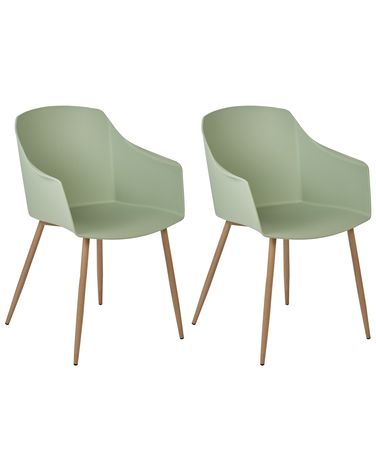 Lot de 2 chaises de salle à manger FONDA II Vert clair