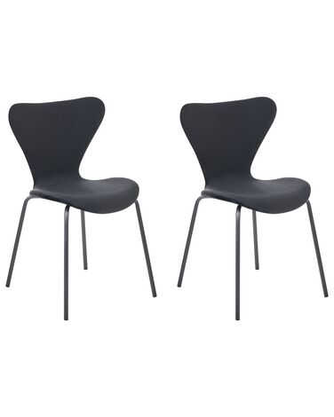 Lot de 2 chaises de salle à manger BOONVILLE Velours Noir
