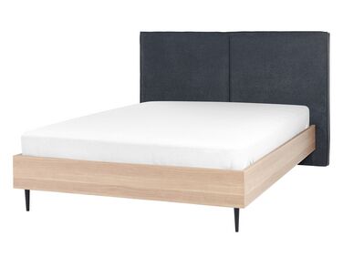 Lit avec sommier Tissu IZERNORE 140 x 200 cm Gris foncé