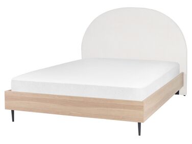 Lit avec sommier Tissu MILLAY 160 x 200 cm Blanc cassé