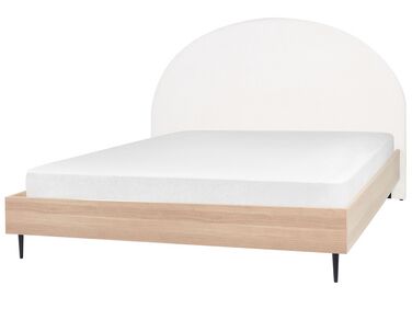 Lit avec sommier Tissu MILLAY 180 x 200 cm Blanc cassé