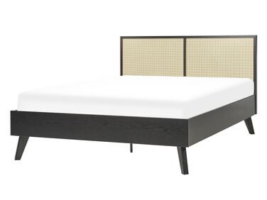 Lit avec sommier Rotin MONPAZIER 140 x 200 cm Noir