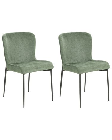 Lot de 2 chaises de salle à manger ADA Tissu Vert foncé