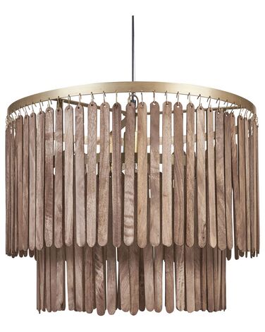 Lampe suspension KAVERI Bois de manguier Marron