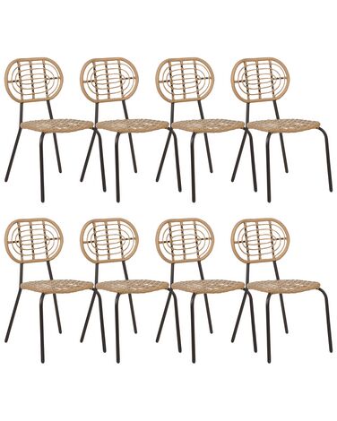 Lot de 8 chaises PRATELLO Polyrotin Naturel