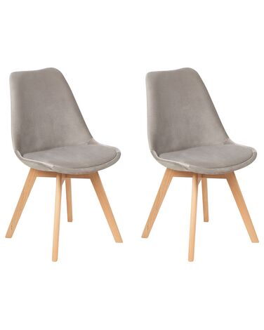 Lot de 2 chaises de salle à manger DAKOTA II Velours Taupe