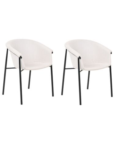 Lot de 2 chaises de salle à manger AMES Tissu Beige clair