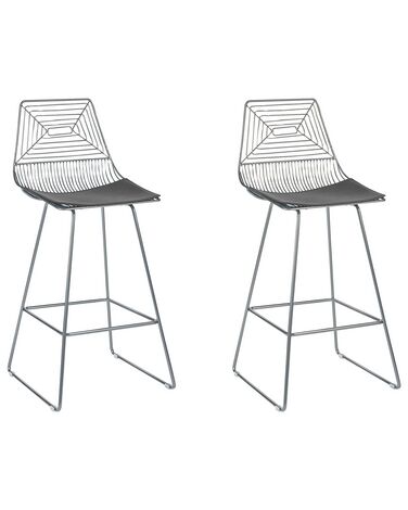 Lot de 2 chaises de bar BISBEE Métal Argenté
