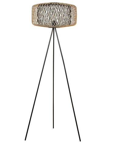 Lampadaire JAVARI Bambou Marron/noir