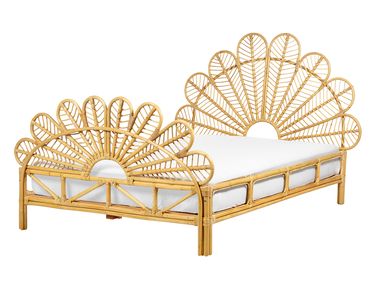 Bed Rattan FLORENTINE 140 x 200 cm (EU Double) Light Brown