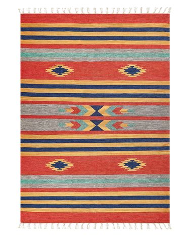 Rug HATIS Multicolour 140 x 200 cm Cotton Kilim