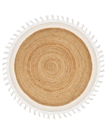 Rug MARTS White ø 140 cm Jute