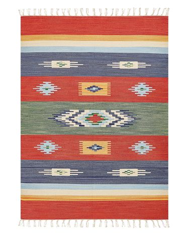 Rug KAMARIS Multicolour 140 x 200 cm Cotton Kilim
