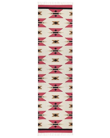 Rug GARNI Multicolour 80 x 300 cm Cotton Kilim