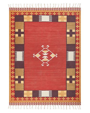 Rug PARAKAR Multicolour 140 x 200 cm Cotton Kilim