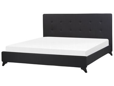Lit avec sommier Tissu AMBASSADOR 180 x 200 cm Noir
