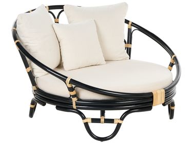 Lit de jardin ROSSANO Rotin Noir