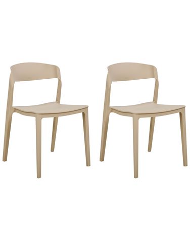 Lot de 2 chaises de salle à manger SOMERS Beige