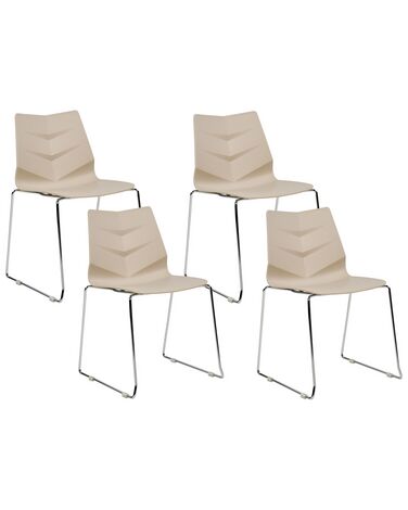 Lot de 4 chaises de salle à manger HARTLEY Beige