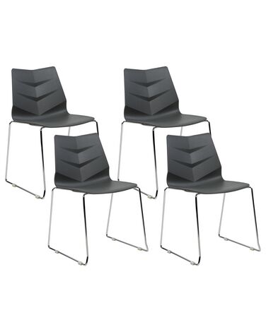 Lot de 4 chaises de salle à manger HARTLEY Gris foncé