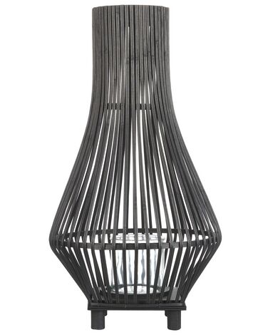 Lantaarn LEYTE Bamboe 58 cm Zwart