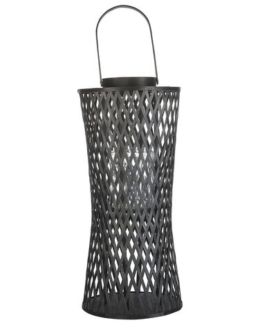 Lantaarn MACTAN Bamboe 58 cm Zwart