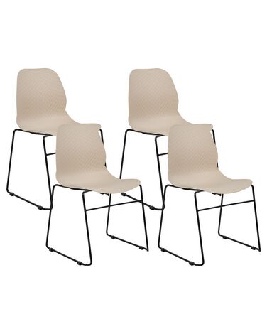 Lot de 4 chaises de conférence PANORA Beige